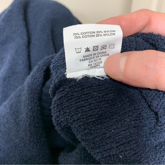 Frank & Oak Knit Pullover Sweater Men XL Navy Blue Textured Crew Neck Minimalist - Picture 7 of 13